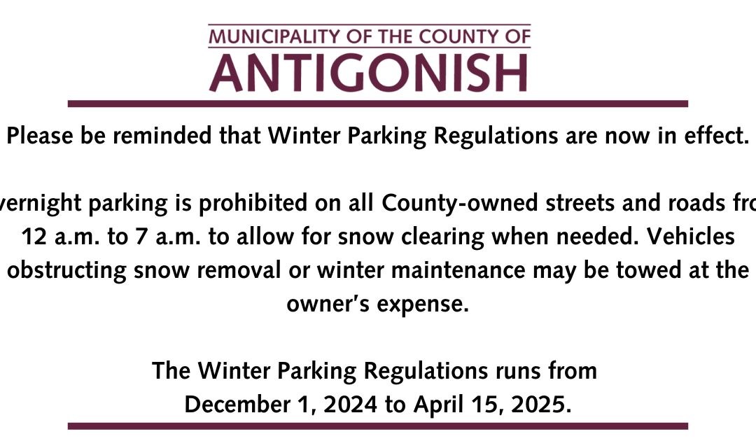 Winter Parking Ban in Effect